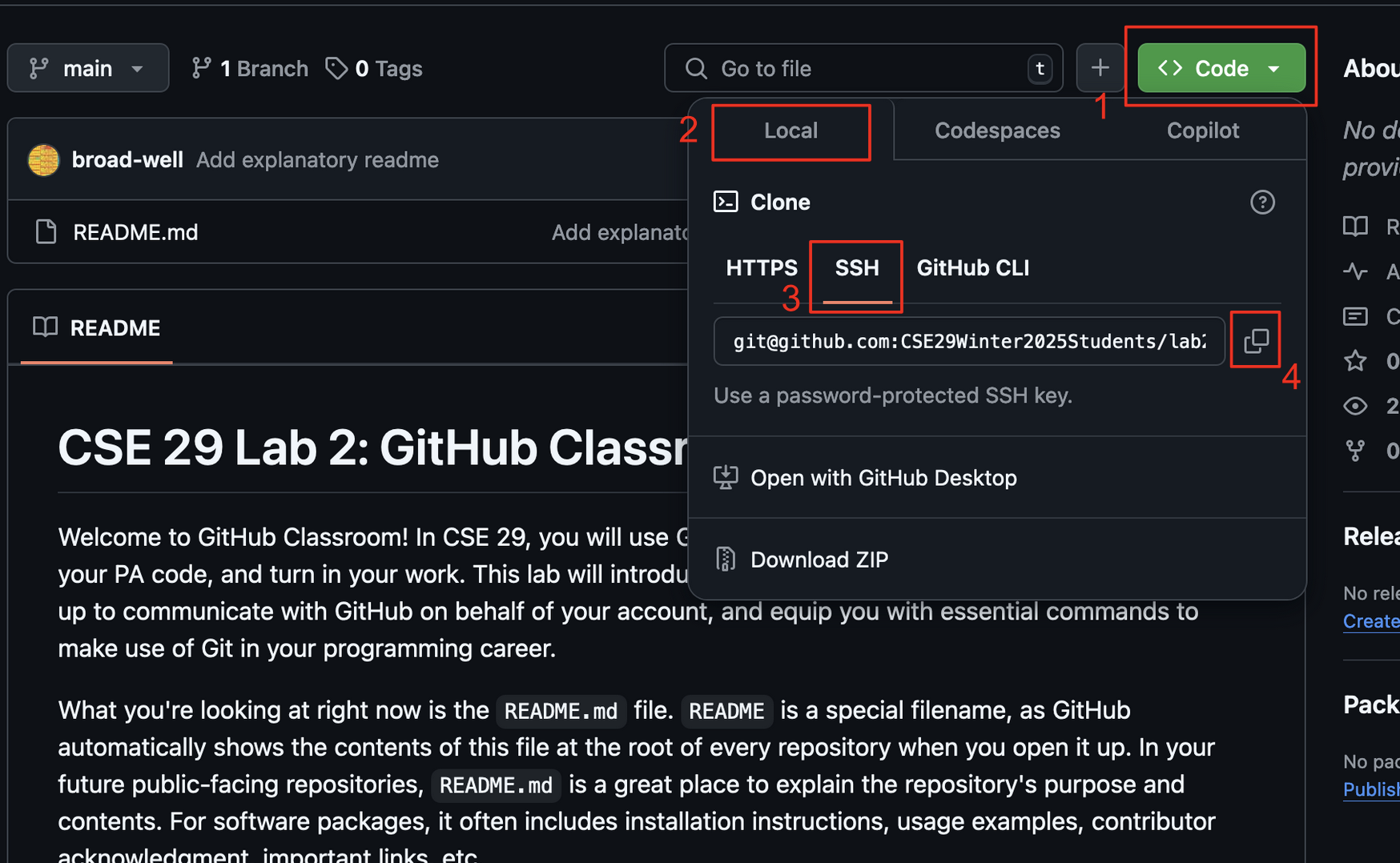 Steps to clone a repository